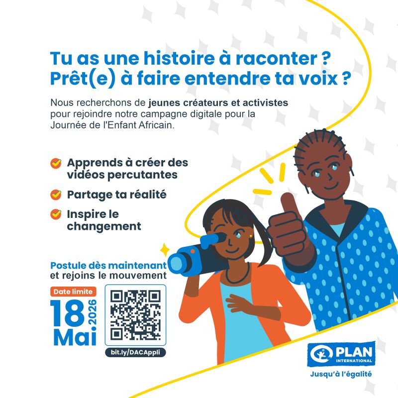 AVIS DE RECRUTEMENT DES JEUNES CREATEURS ET ACTIVISTES 