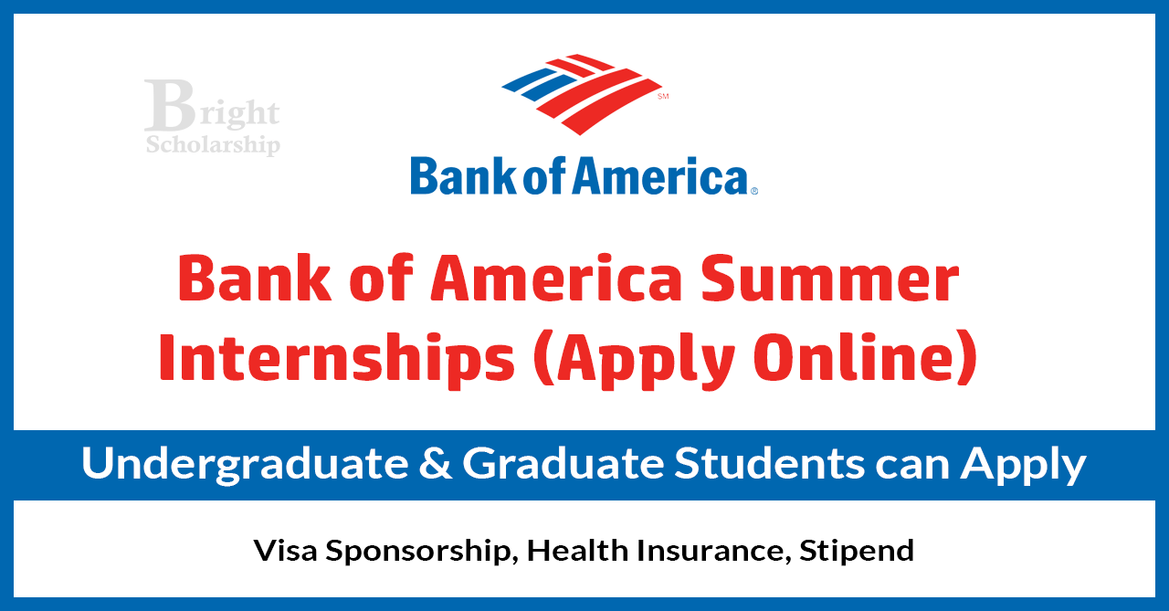 Bank of America Summer Internships 2024 Apply Online