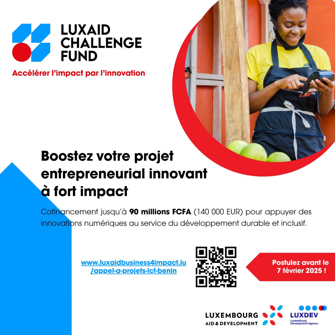 LANCEMENT D’APPEL À PROJETS À FORT IMPACT SOCIÉTAL PORTÉS PAR DES START-UP BÉNINOISES.