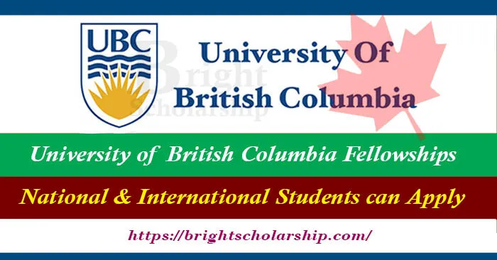 University of British Columbia Fellowships 2024 in Canada (Funded)