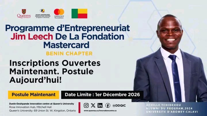 Programme d'Entrepreneuriat Jim Leech Mastercard Foundation Fellowship